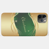 Gouden Kerstmotief met groene achtergrond... Case-Mate iPhone Case (Achterkant (horizontaal))