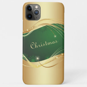Gouden Kerstmotief met groene achtergrond... Case-Mate iPhone Case