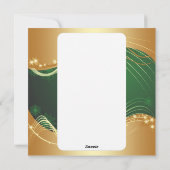 Gouden Kerstmotief met groene achtergrond... Feestdagenkaart (Achterkant)