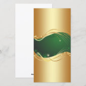 Gouden kerstmotief met groene achtergrond... feestdagenkaart (Voorkant / Achterkant)