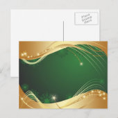 Gouden kerstmotief met groene achtergrond... feestdagenkaart (Voorkant / Achterkant)