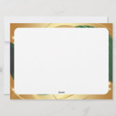 Gouden kerstmotief met groene achtergrond feestdagenkaart (Achterkant)