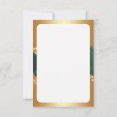 Gouden kerstmotief met groene achtergrond kaart (Achterkant)