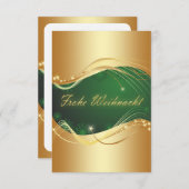 Gouden kerstmotief met groene achtergrond kaart (Voorkant / Achterkant)