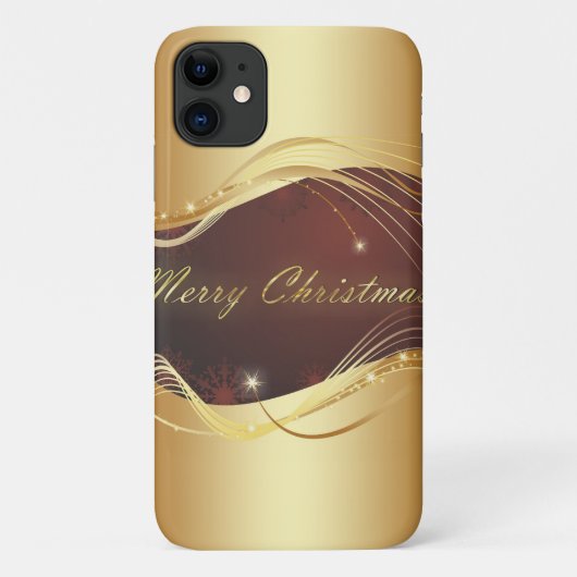 Gouden Kerstmotief met rode achtergrond Case-Mate iPhone Case (Achterkant)