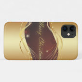 Gouden Kerstmotief met rode achtergrond Case-Mate iPhone Case (Achterkant (horizontaal))