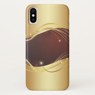 Gouden kerstmotief met rode achtergrond... iPhone x hoesje