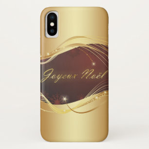 Gouden Kerstmotief met rode achtergrond... Case-Mate iPhone Case