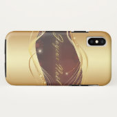 Gouden Kerstmotief met rode achtergrond... Case-Mate iPhone Case (Achterkant (horizontaal))