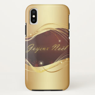 Gouden Kerstmotief met rode achtergrond... Case-Mate iPhone Case