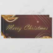 Gouden kerstmotief met rode achtergrond feestdagenkaart (Voorkant / Achterkant)