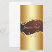 Gouden Kerstmotief met rode achtergrond... Feestdagenkaart (Voorkant / Achterkant)