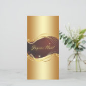 Gouden Kerstmotief met rode achtergrond... Feestdagenkaart (Staand voorkant)