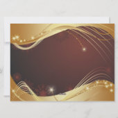 Gouden kerstmotief met rode achtergrond feestdagenkaart (Achterkant)