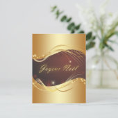 Gouden kerstmotief met rode achtergrond... feestdagenkaart (Staand voorkant)