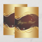 Gouden kerstmotief met rode achtergrond... feestdagenkaart (Voorkant / Achterkant)