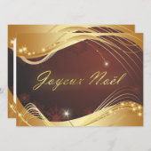 Gouden kerstmotief met rode achtergrond... feestdagenkaart (Voorkant / Achterkant)