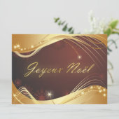 Gouden kerstmotief met rode achtergrond... feestdagenkaart (Staand voorkant)