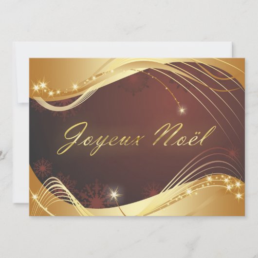 Gouden kerstmotief met rode achtergrond... feestdagenkaart (Voorkant)