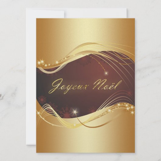 Gouden kerstmotief met rode achtergrond... feestdagenkaart (Voorkant)