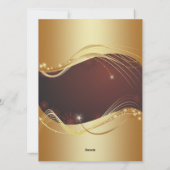 Gouden kerstmotief met rode achtergrond... feestdagenkaart (Achterkant)