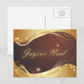 Gouden kerstmotief met rode achtergrond... feestdagenkaart (Voorkant / Achterkant)