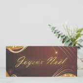 Gouden kerstmotief met rode achtergrond... feestdagenkaart (Staand voorkant)