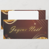 Gouden kerstmotief met rode achtergrond... feestdagenkaart (Voorkant / Achterkant)