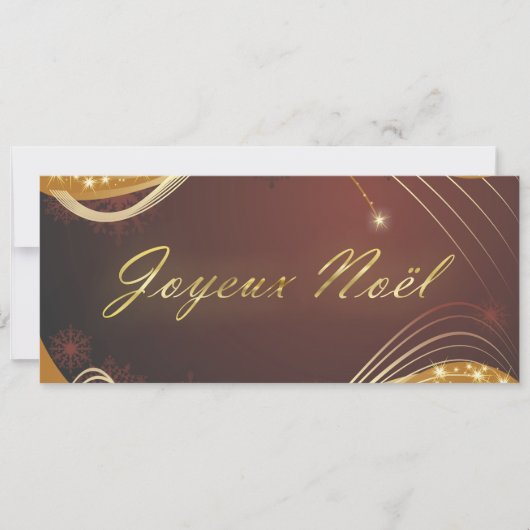 Gouden kerstmotief met rode achtergrond... feestdagenkaart (Voorkant)