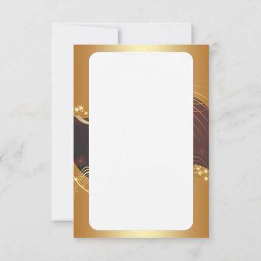 Gouden kerstmotief met rode achtergrond kaart (Achterkant)