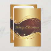 Gouden kerstmotief met rode achtergrond kaart (Voorkant / Achterkant)