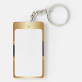 Gouden Kerstmotief met rode achtergrond... Sleutelhanger (achterkant)