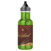 Gouden kerstmotief met rode achtergrond... waterfles (Rechts)
