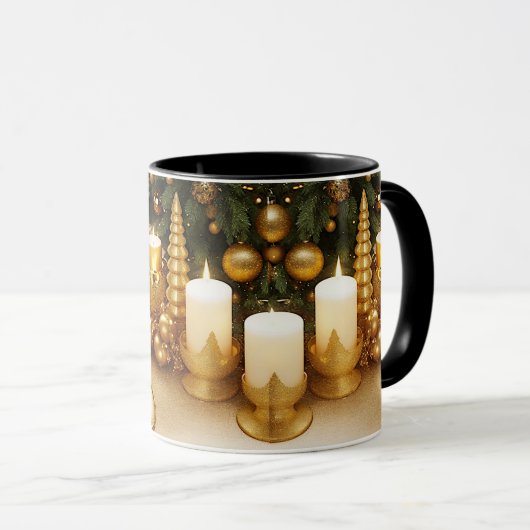 Gouden Kerstmug Mok (Voorkant rechts)