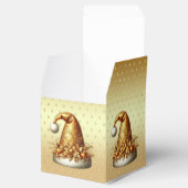Gouden kerstmuts kerstcadeau doos bedankdoosjes (Geopend)