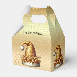 Gouden kerstmuts kerstcadeau doos bedankdoosjes
