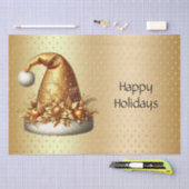 Gouden kerstmuts kerstvakantie tissuepapier (Craft)