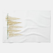 Gouden kerstochtend thee keukenhanddoek (Horizontaal)