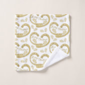 Gouden kerstpatronen bad handdoek (Wasdoekje)