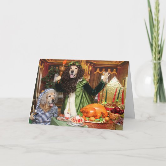 Gouden kerstpresentator kaart (Voorkant)