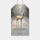 Gouden Kerstrendier Vakantie Cadeau Label Cadeaulabel (Voorkant)