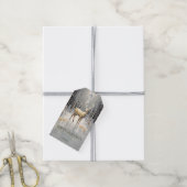 Gouden Kerstrendier Vakantie Cadeau Label Cadeaulabel (Met Touw)