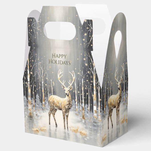 Gouden Kerstrendier Vakantie Cadeaubox Bedankdoosjes (Geopend)