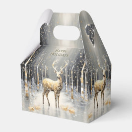 Gouden Kerstrendier Vakantie Cadeaubox Bedankdoosjes