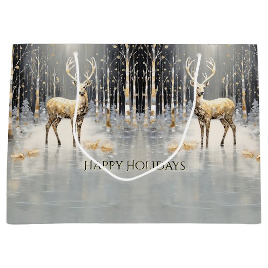 Gouden Kerstrendier Vakantie Cadeautas (Voorkant)