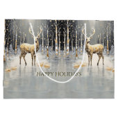 Gouden Kerstrendier Vakantie Cadeautas (Achterkant)