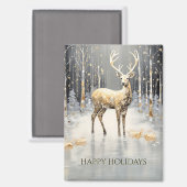 Gouden kerstrendier vakantiemagnet magneet (Voorkant / Achterkant)