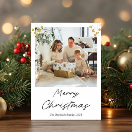 Gouden Kerstsieraden Foto Kerstkaart
