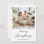 Gouden Kerstsieraden Foto Kerstkaart (Voorkant)