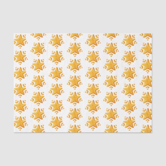 Gouden Kerstsneeuw Patroon Tissuepapier (Voorkant)